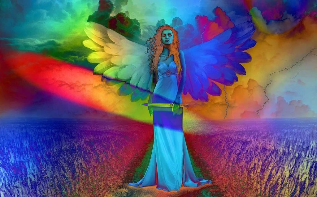 Angelic forces are not what you need. Yuu have to pull the light through. Photo Public Domain