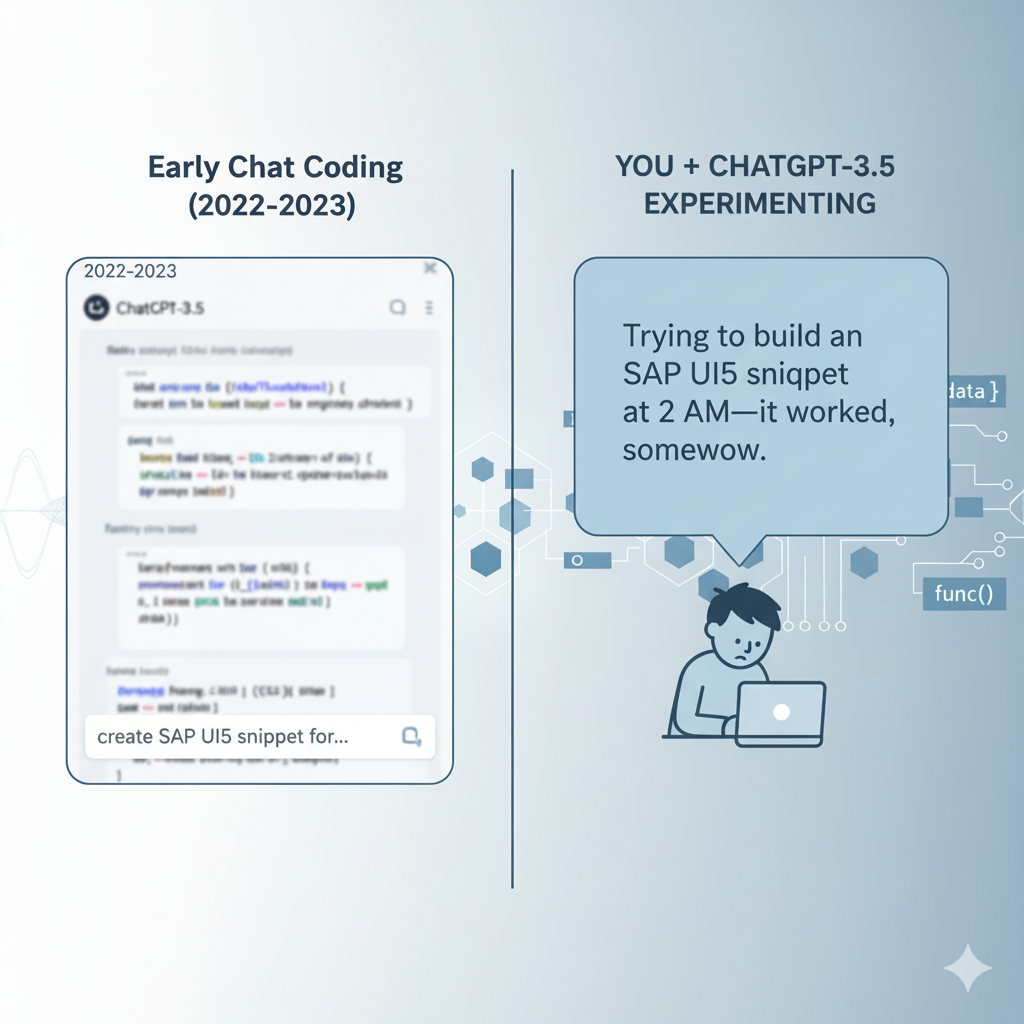 Trying to build an SAP UI5 snippet at 2 AM — it worked, somehow