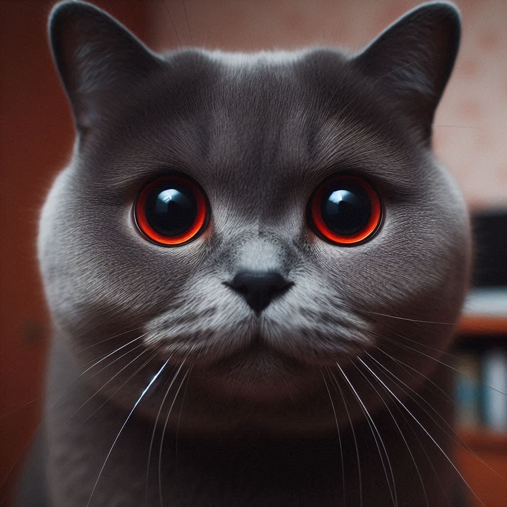 Gato de ojos rojos que chilla y dice ayyyleyyysaaaa