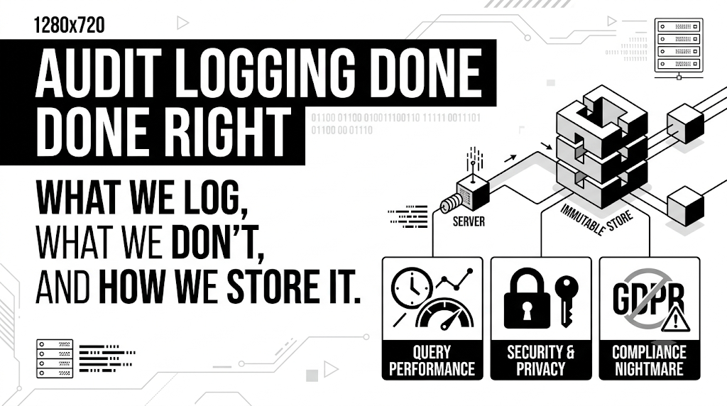 Audit Logging Done Right: What We Log, What We Don’t, and How We Store It