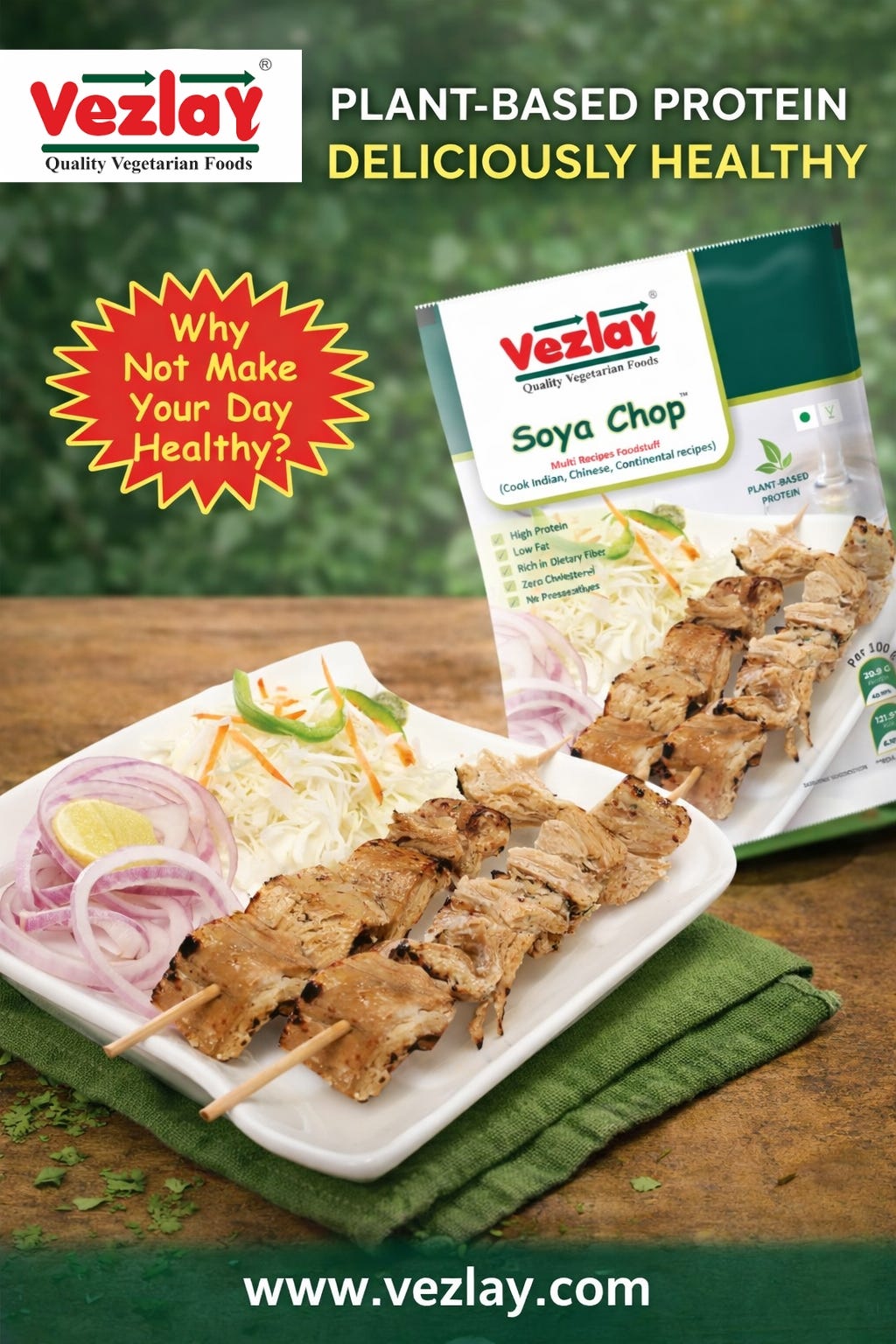 Premium Soya Chaap by Vezlay Foods — A High-Protein Plant-Based Culinary Delight
