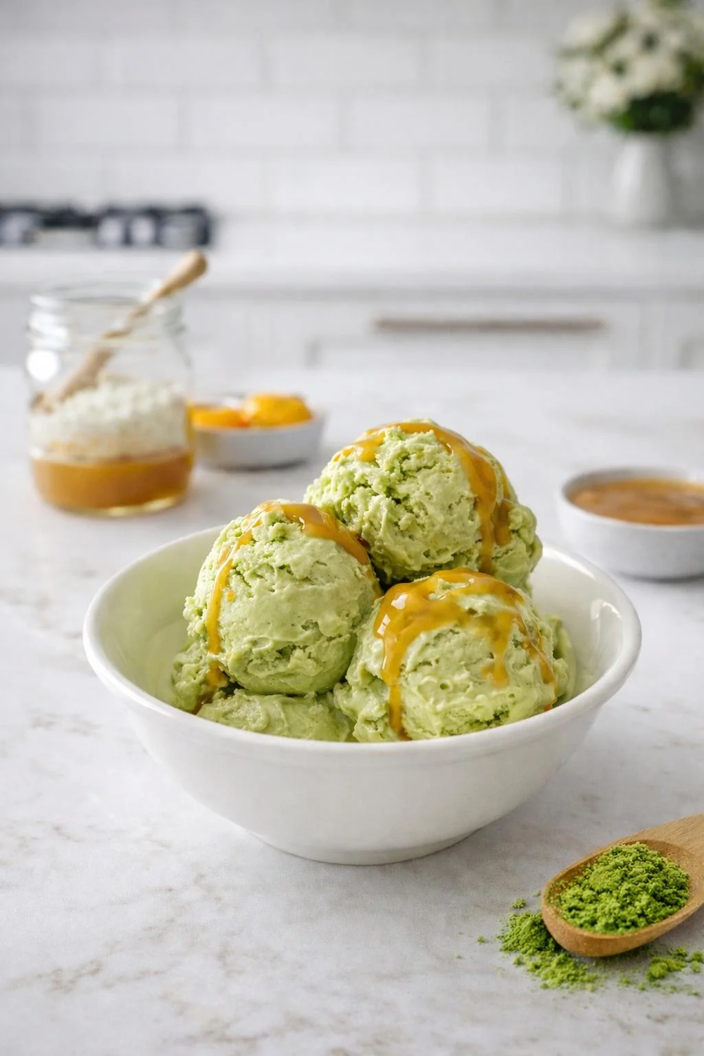 Creamy Vanilla Bean Matcha Cottage Cheese Ice Cream Bliss