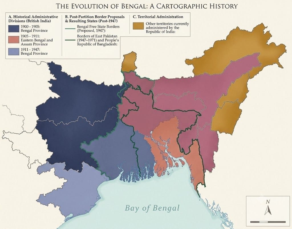 The Fractured Northeast: How the Dreams of a Greater Bengal and Unified Assam Collapsed (1946–1947)