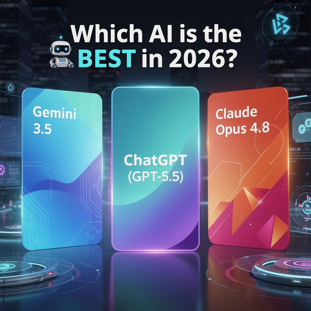 Gemini 3.5 vs ChatGPT (GPT-5.5) vs Claude Opus 4.8 — Which AI is the BEST in 2026? 🤖