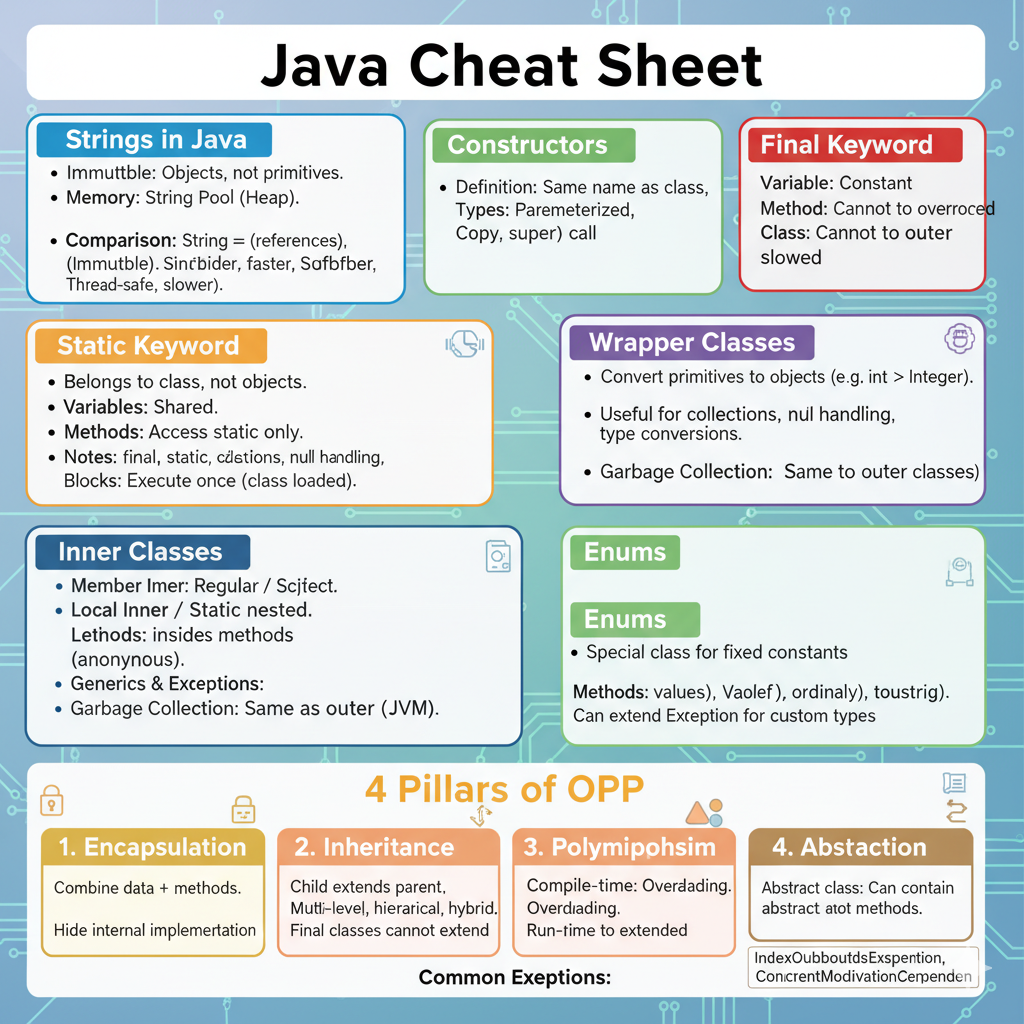 Java Mastery in Minutes: Your Ultimate Cheat Sheet for Core Concepts ...