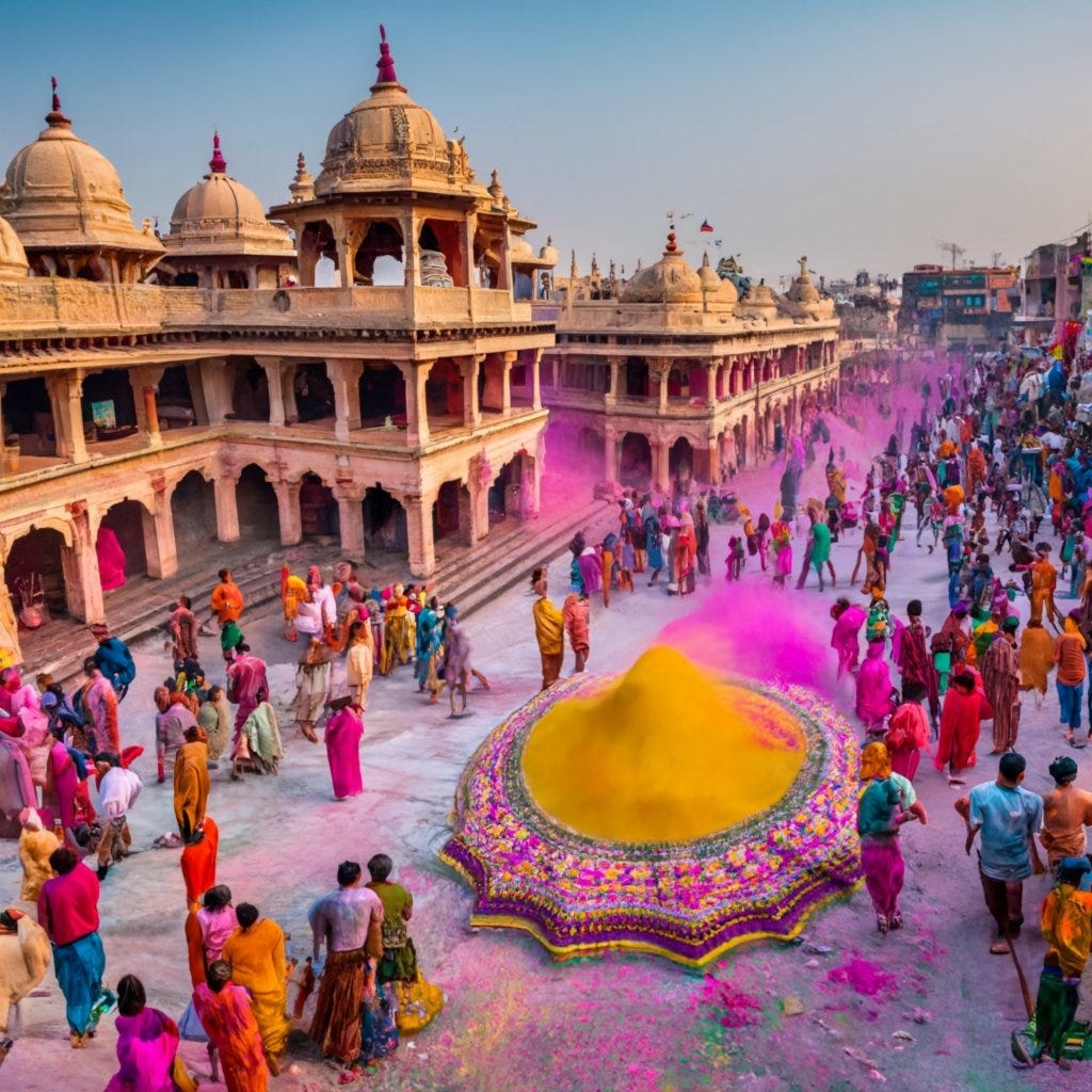 holi in mathura plan