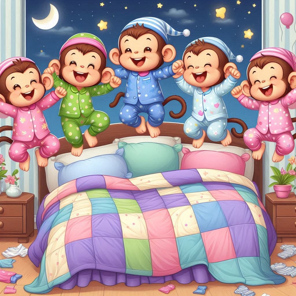 The Timeless Appeal of “Five Little Monkeys Jumping on the Bed” Among  Toddlers and Kids | by Darshana Mallick | Medium