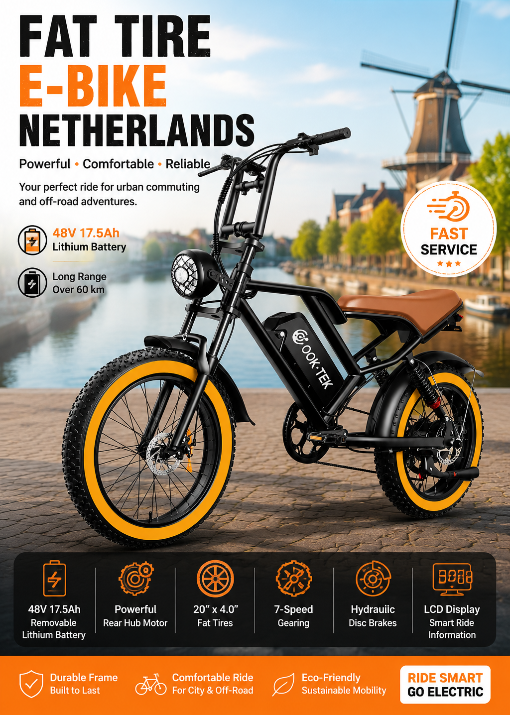 Fat Tire E-Bike Netherlands | Long-Range Electric Cycling Solution