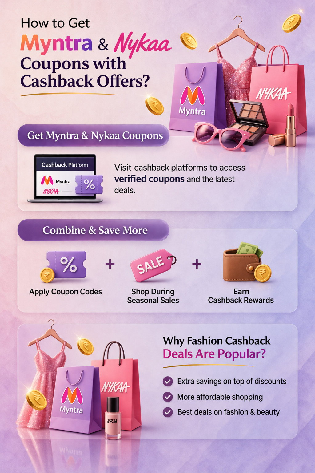 How to Get Myntra and Nykaa Coupons with Cashback Offers?