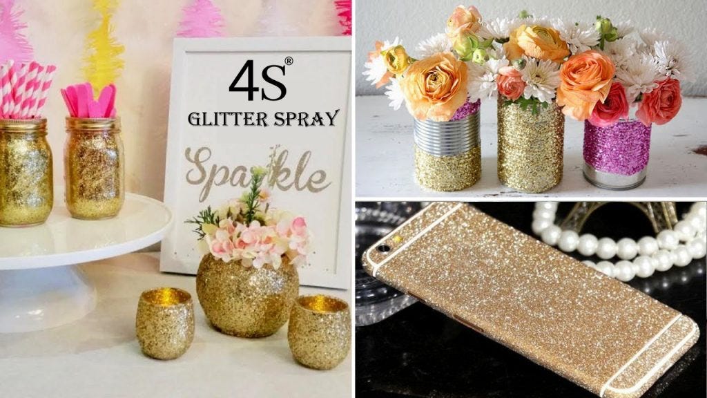 SPRAY GLITTER WITH 4S SPRAY PAINTS :