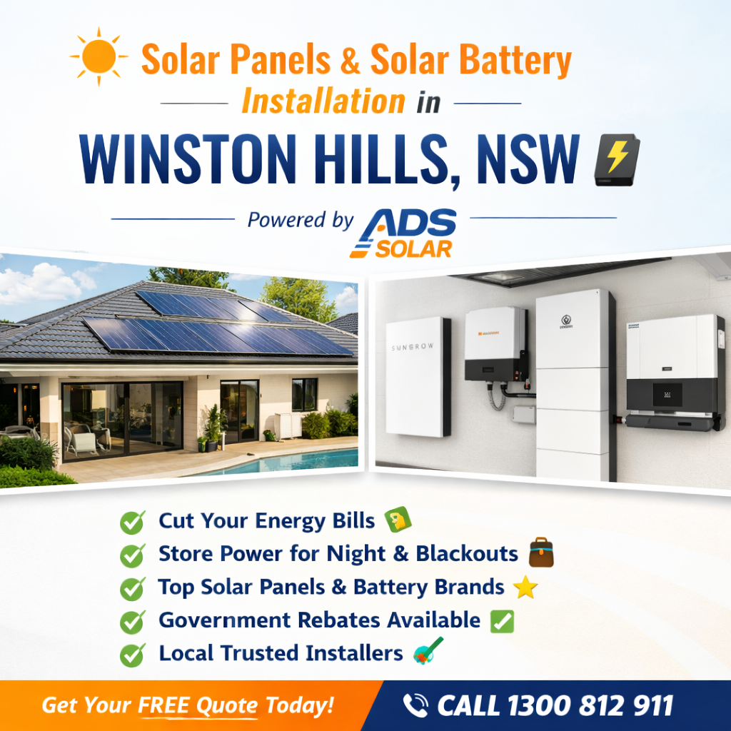 Solar Panels & Solar Battery Installation in Winston Hills, NSW — ADS Solar