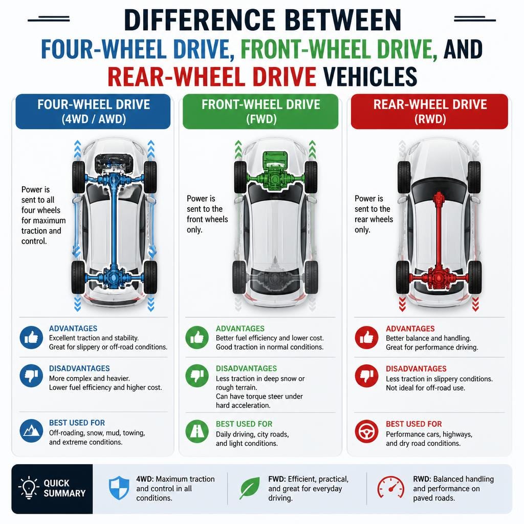 4WD vs FWD vs RWD: The Ultimate Guide to Choosing the Best Drive System for Your Vehicle 🚗