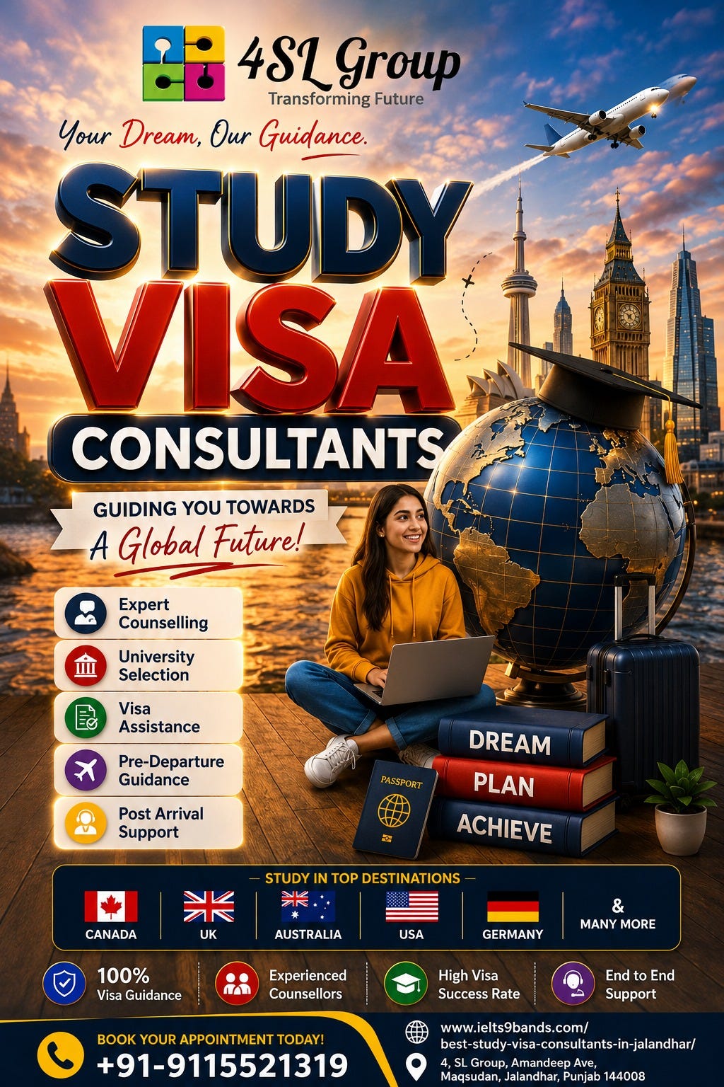 Study Visa Consultants in Jalandhar | Call +91–9115521319