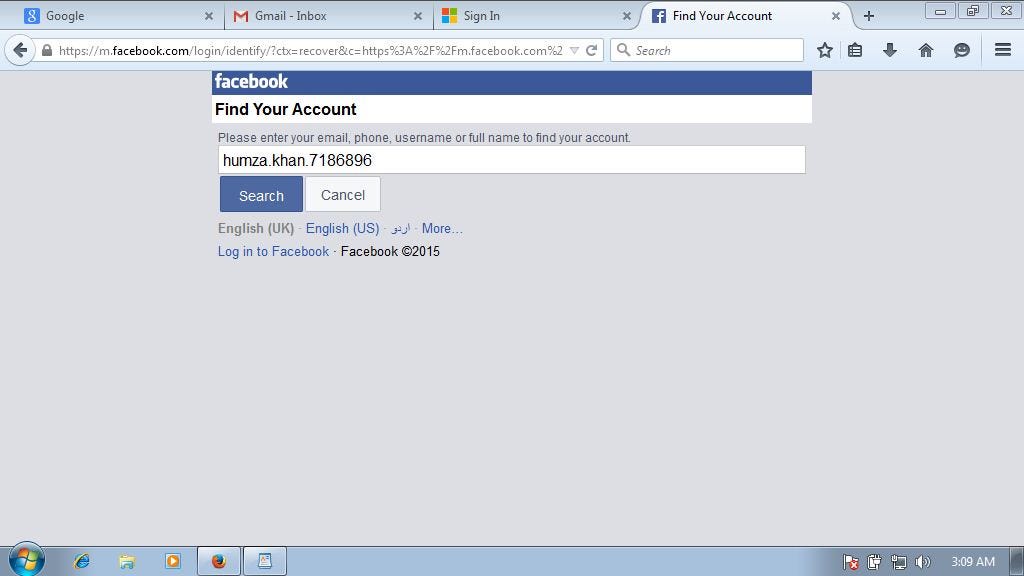 Facebook Account Recovery Form (CONFLICTING), by Zahid Ali