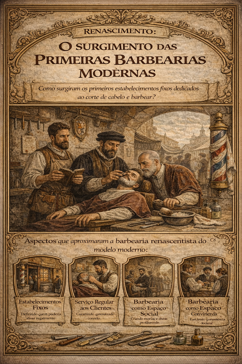 O Surgimento das Primeiras Barbearias Modernas