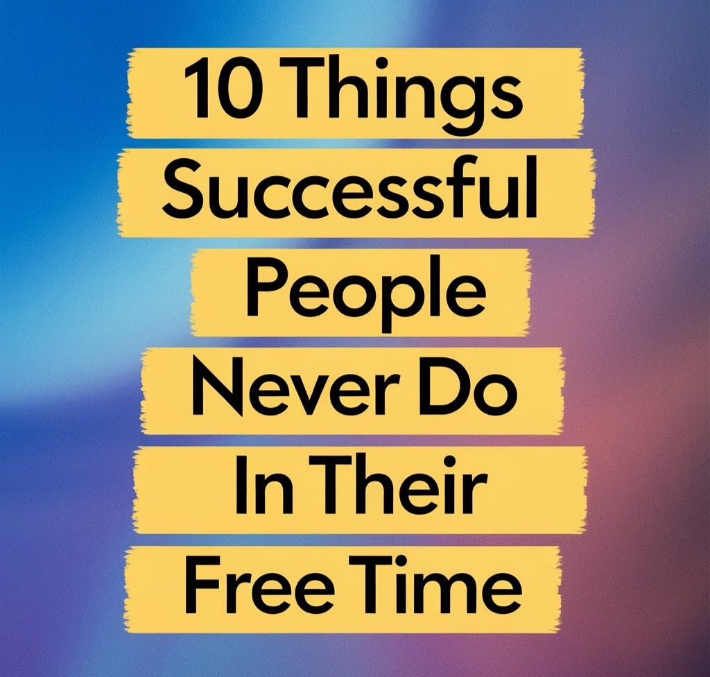 10 things successful people never do in their free time by munir