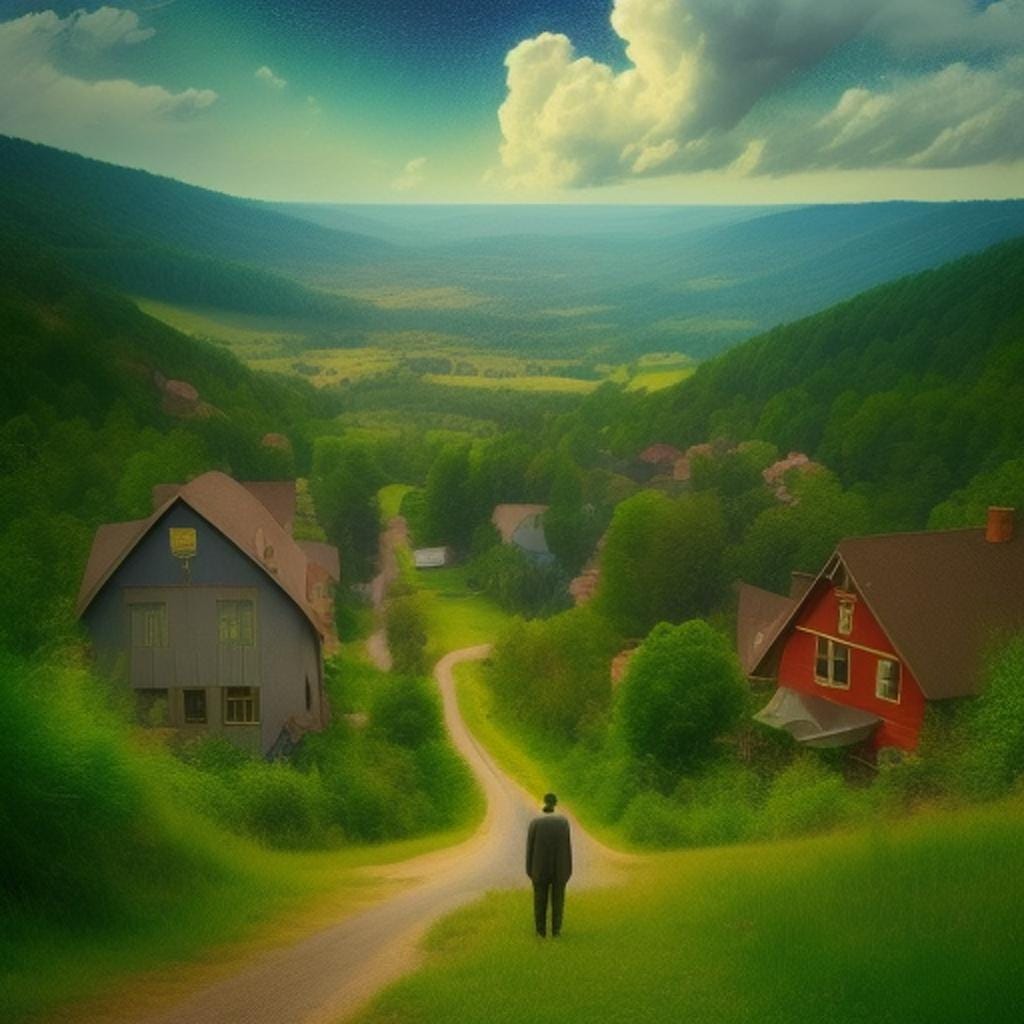 In A Quaint Little Town Nestled Between Rolling Hills And Lush Forests in-a-quaint-little-town-nestled-between-rolling-hills-and-lush-forests