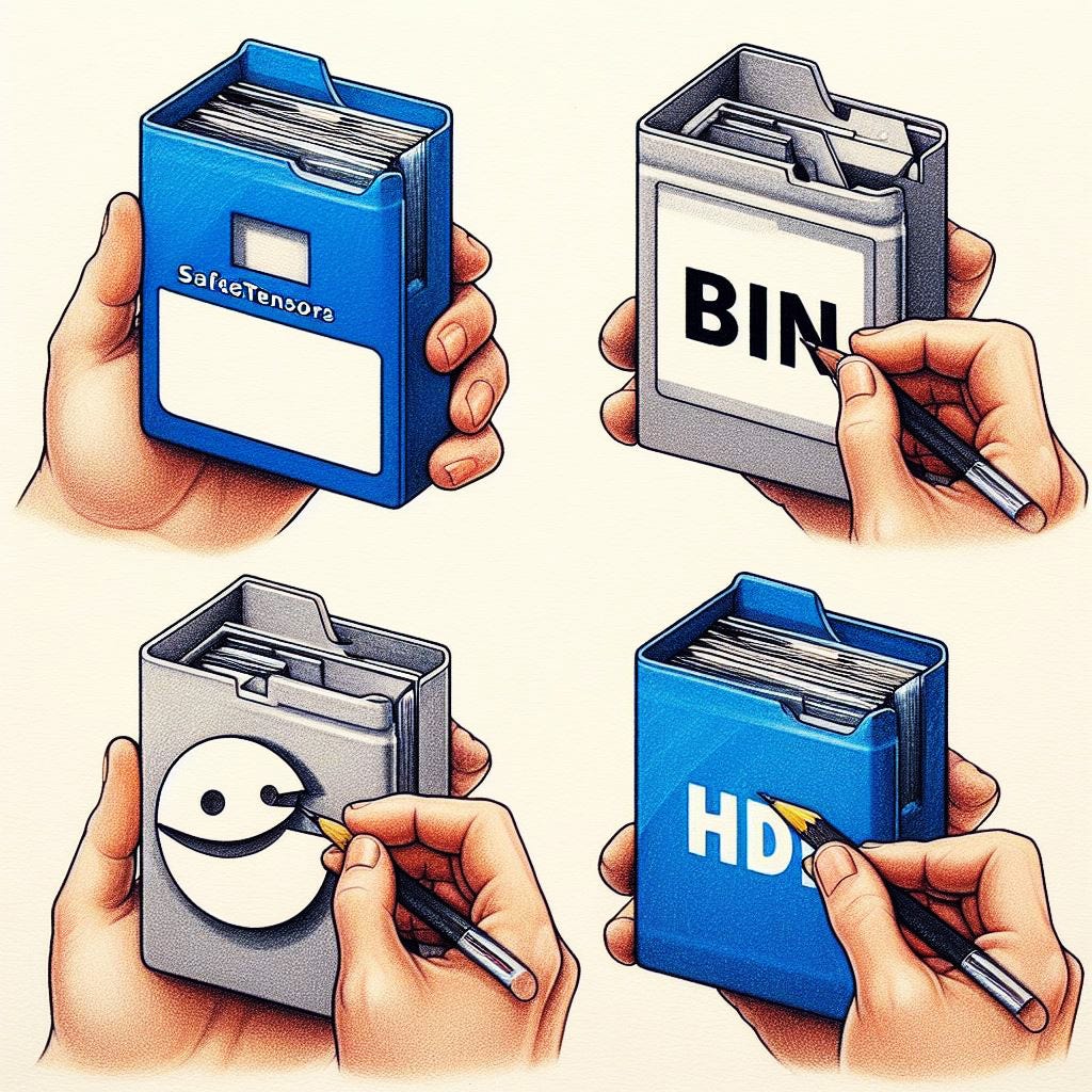Navigating Model Weight File Formats .safetensors, .bin, .pt, HDF5