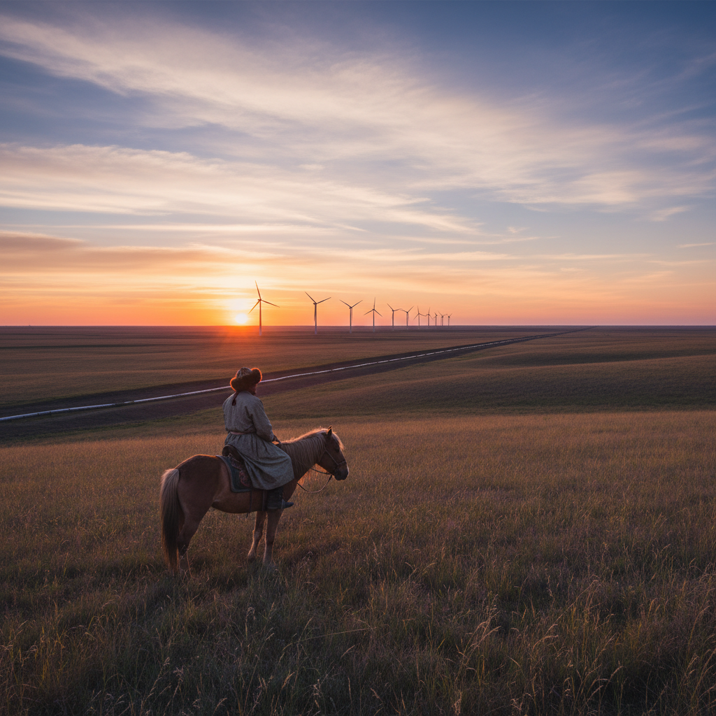 Solar farms and gas pipelines squeeze kazakh herders' winter routes