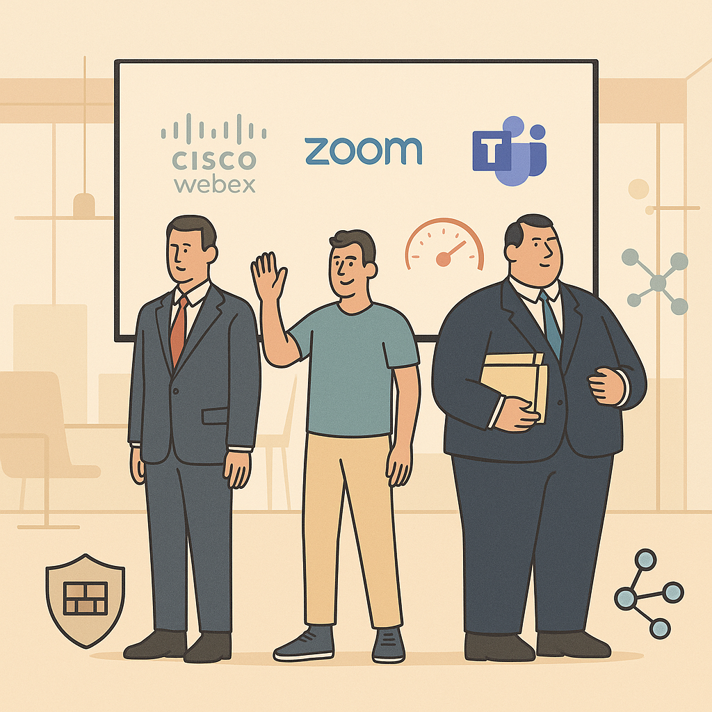 Cisco Webex, Zoom, and Microsoft Teams: Three Giants, One Screen (In-Depth Review)