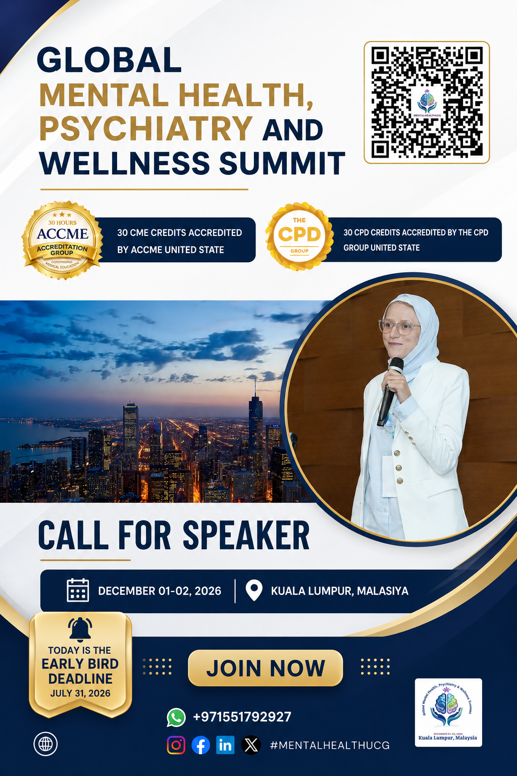 The early bird deadline is today, 31 July 2026. Global Mental Health Summit 2026