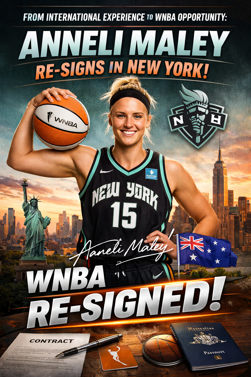 From International Experience to WNBA Opportunity: Anneli Maley Re-Signs in New York