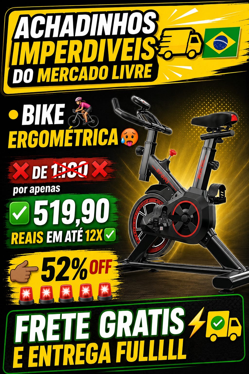 🚨 ESSA BIKE ERGOMÉTRICA VIROU FEBRE NO MERCADO LIVRE! 🚴‍♀️🔥