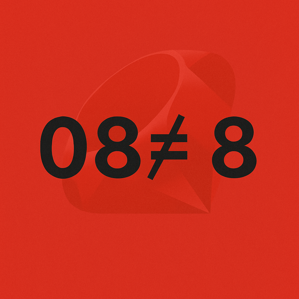 The Day I Learned 08 Is Not Eight in Ruby