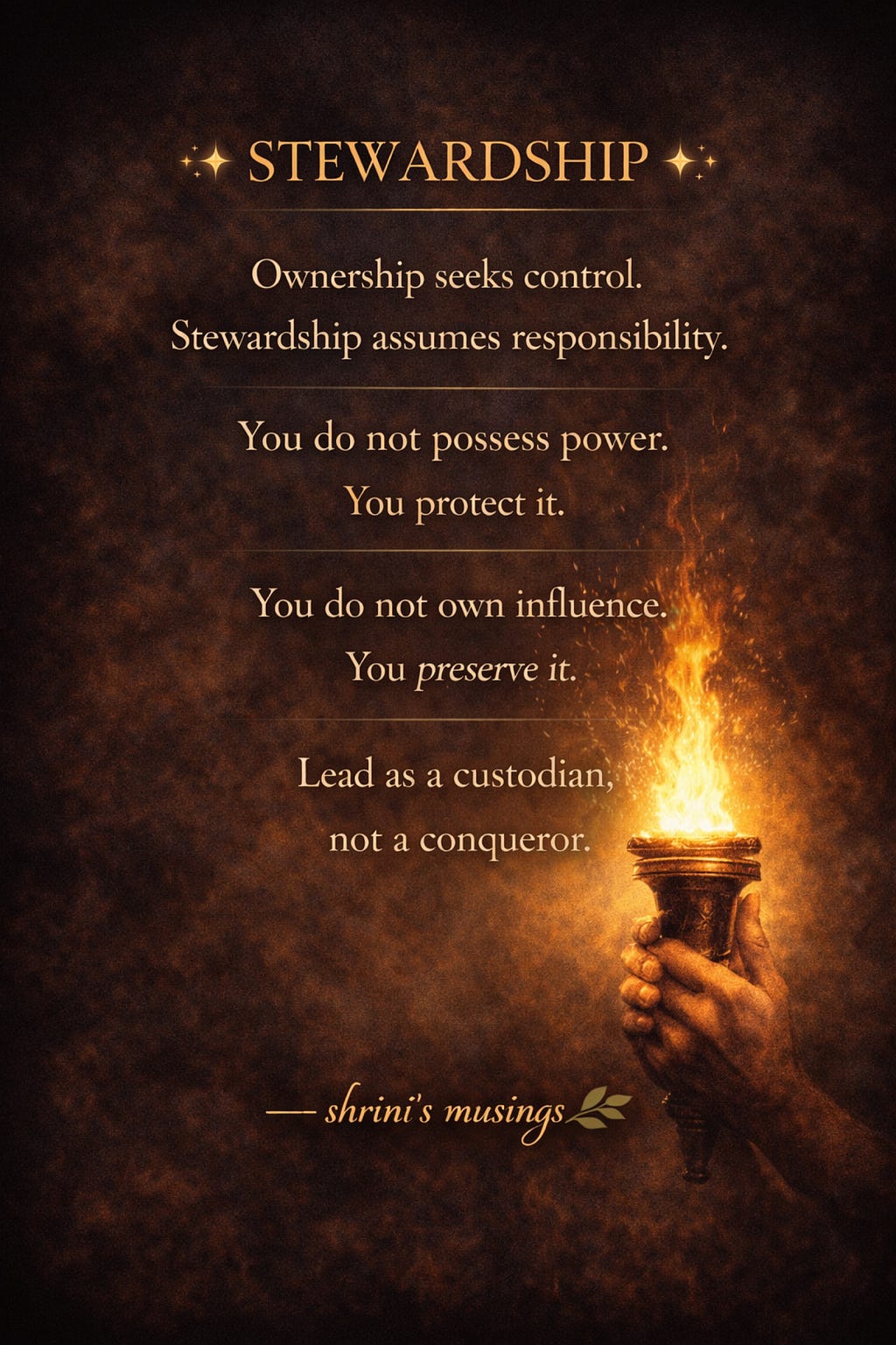 ✨ Shrini’s Musings — Stewardship ✨