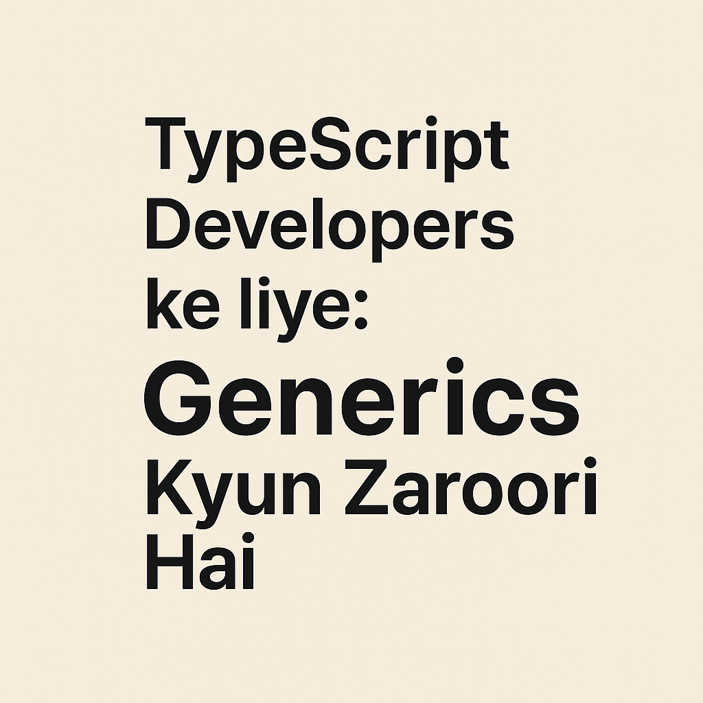 Generics Kyun Zaroori Hai. Aap apne TypeScript projects mein… | by ...