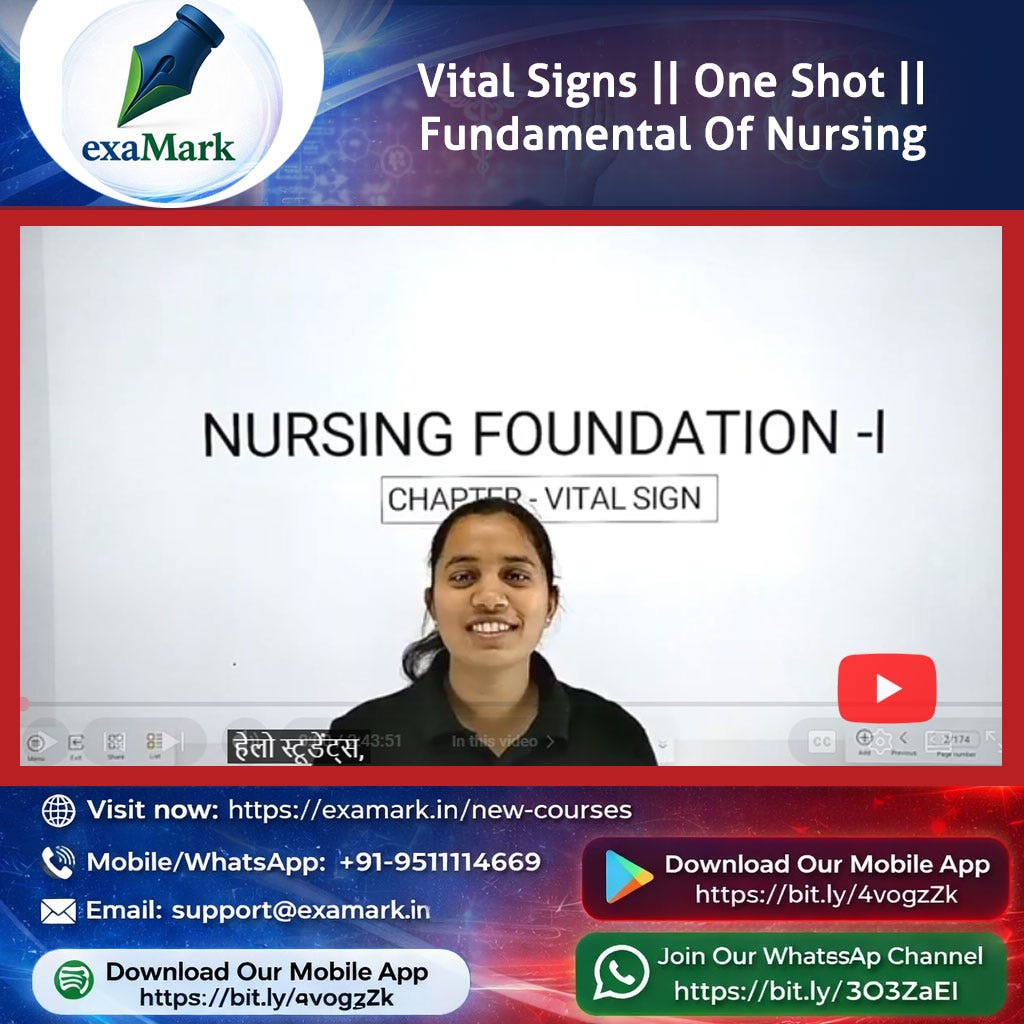 Vital Signs || One Shot || Fundamentals of Nursing || BSc Nursing || GNM — Learn Smarter with…