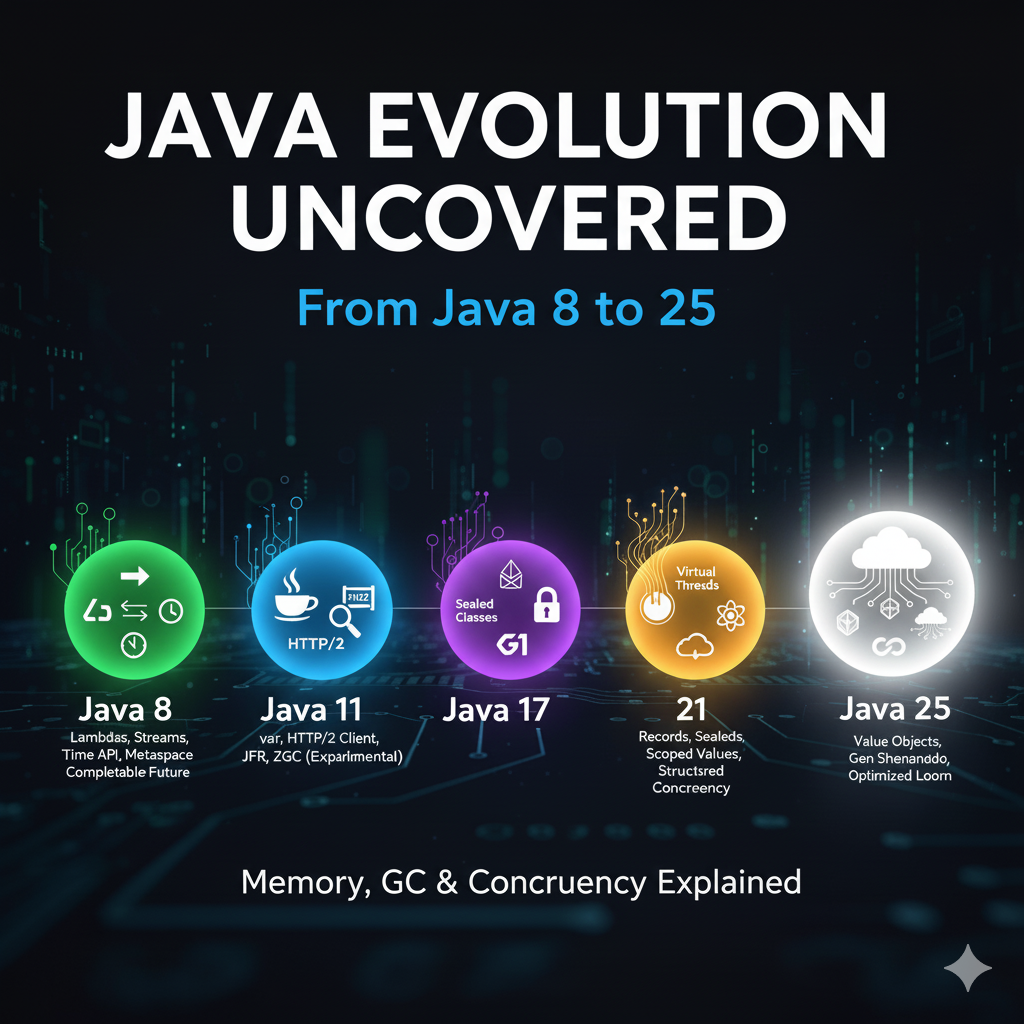 Java Evolution Uncovered: From Java 8 to 25 — Key Features, Memory, GC ...