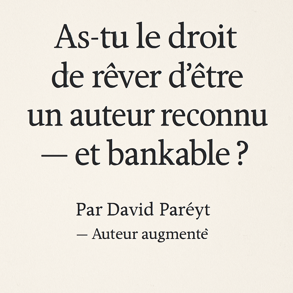 As-tu le droit de rêver d’être un auteur reconnu — et bankable ?