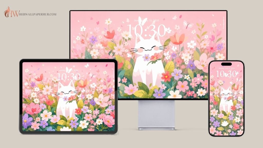 Transform Your Screens with This Aesthetic Pastel Cat Wallpaper (Free 4K Download)