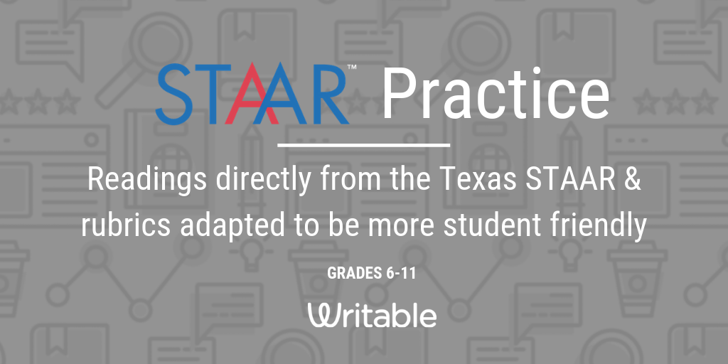 New STAAR Practice Writing Assignments (State of Texas Assessments of