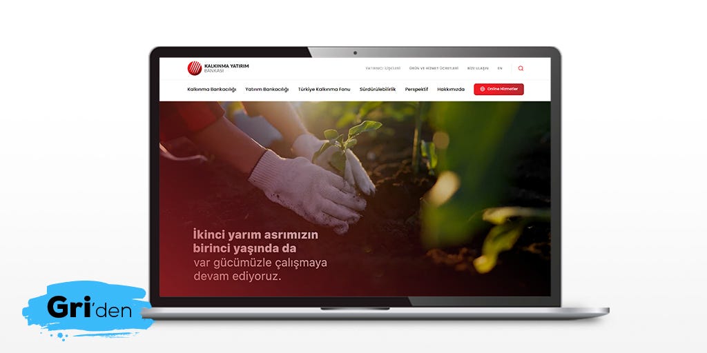 Türkiye Kalkınma ve Yatırım Bankası’nın yeni web sitesi Gricreative’den