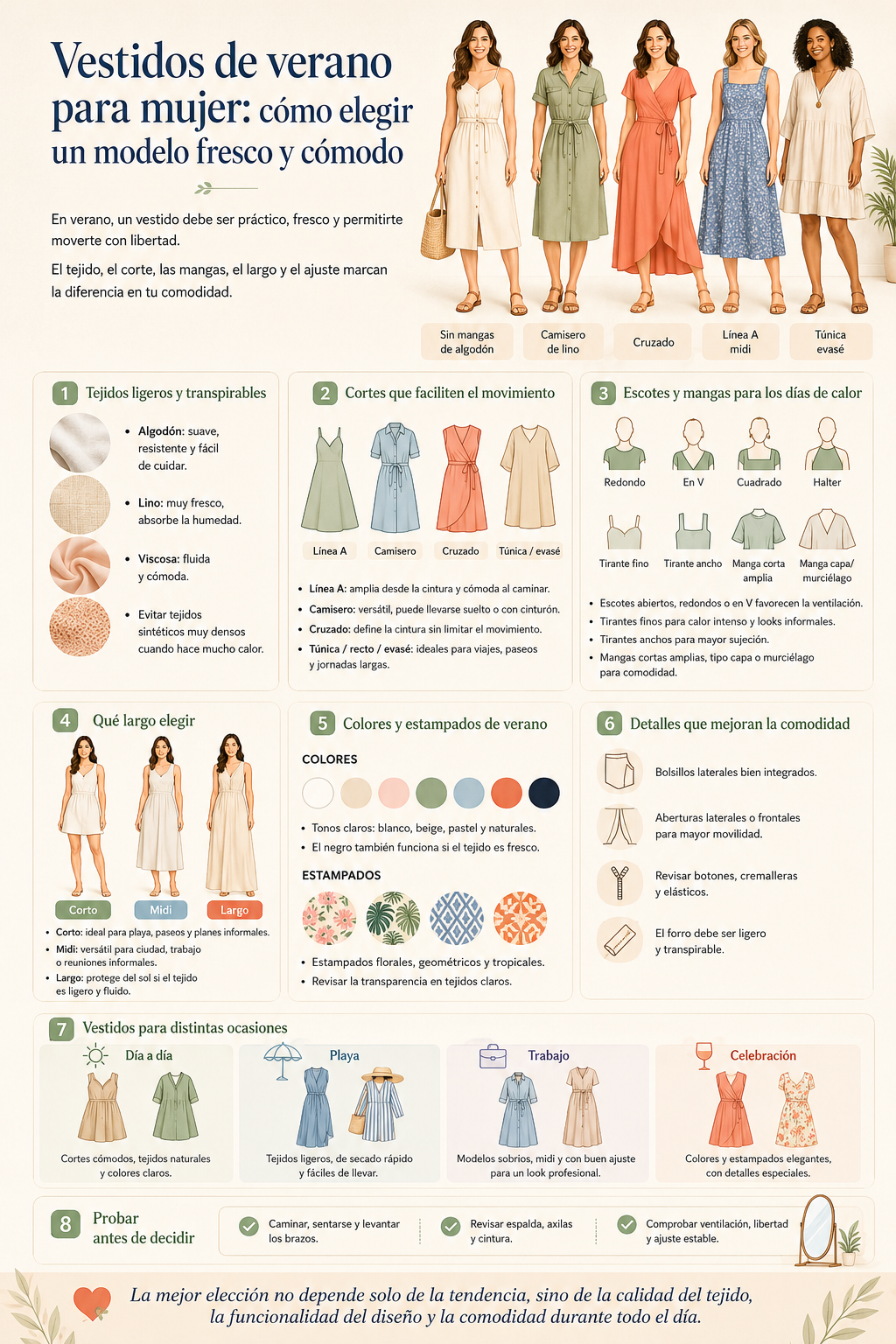 Vestidos de verano para mujer: claves para elegir frescura, comodidad y estilo