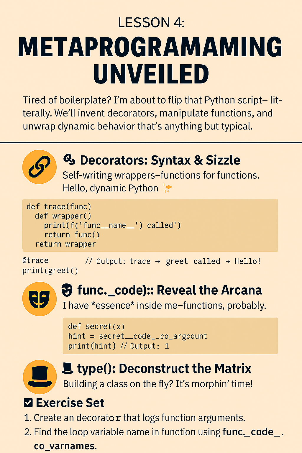🧠 Advanced Python Lesson 4: Metaprogramming Unveiled — Flip the Python ...
