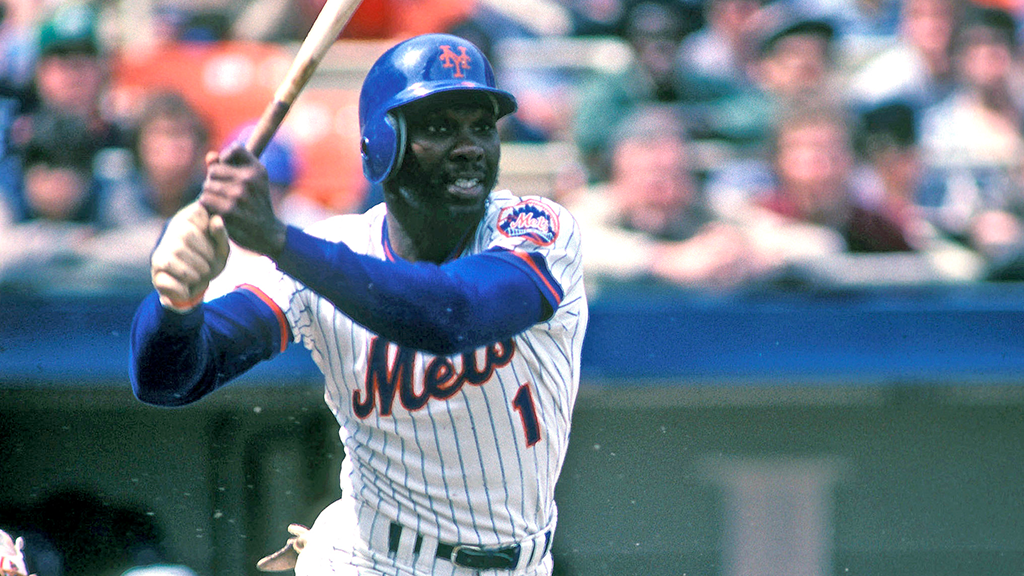 New York Mets Mookie Wilson batting at the spring training