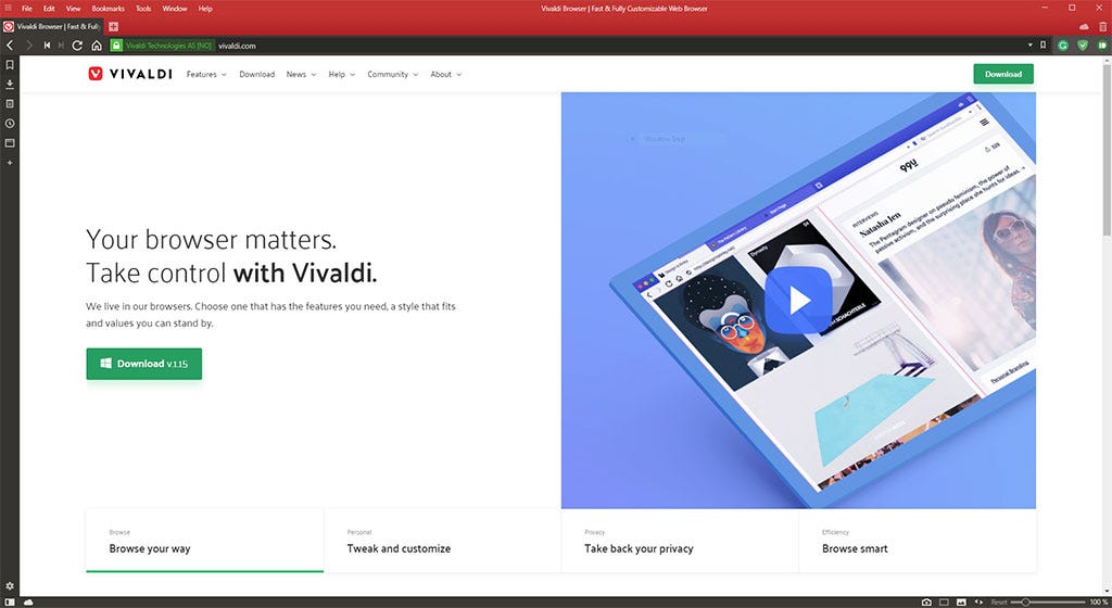 Vivaldi Browser  Powerful, Personal and Private web browser