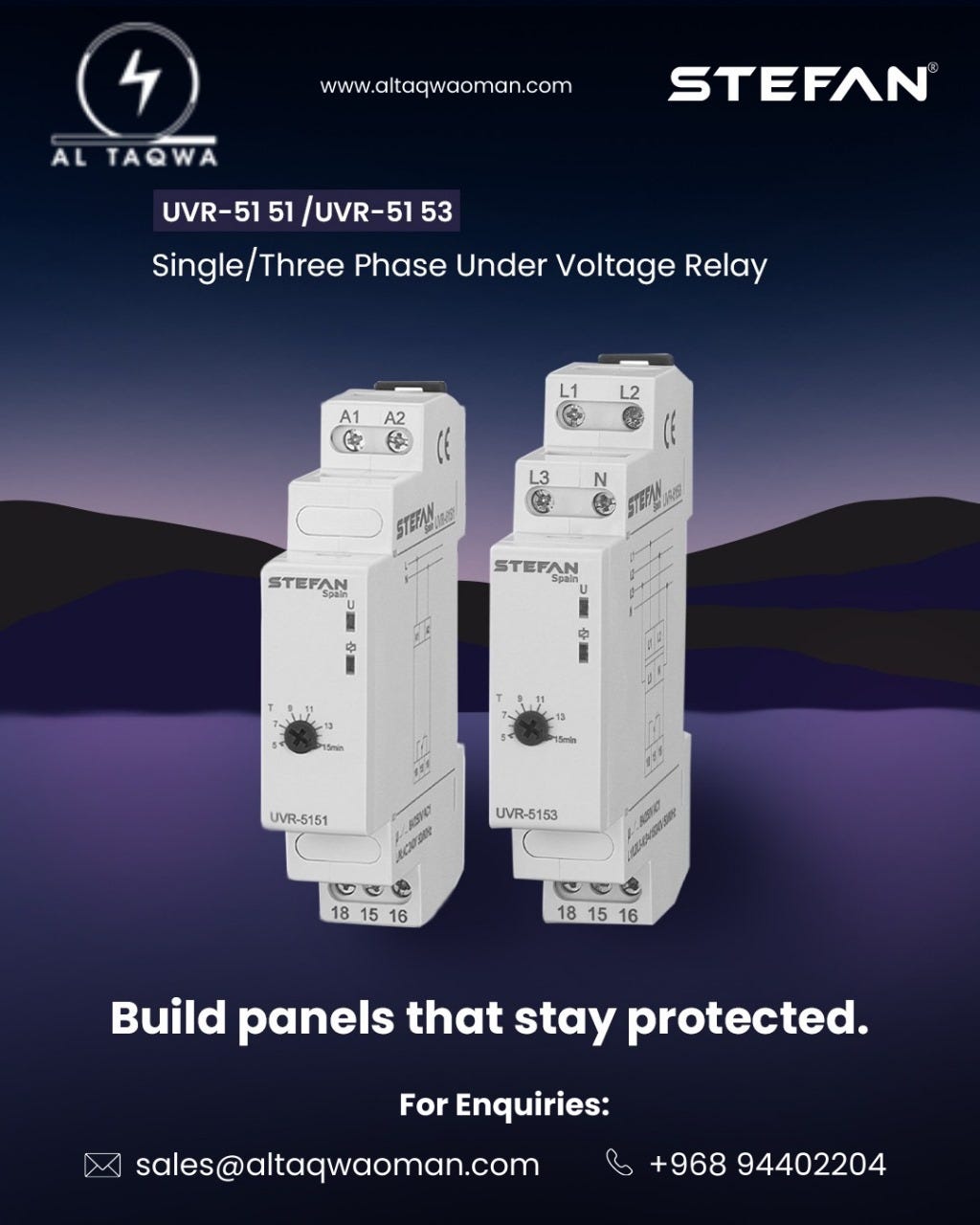 Single & Three Phase Under Voltage Protection Relay — UVR-5151 / UVR-5153
