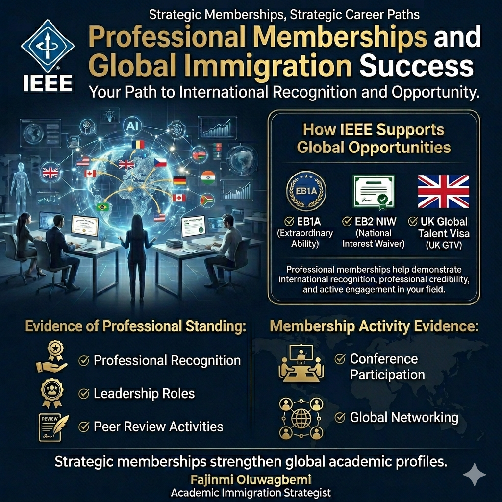 How Professional Memberships Strengthen EB1A, EB2 NIW, and UK Global Talent Visa Applications