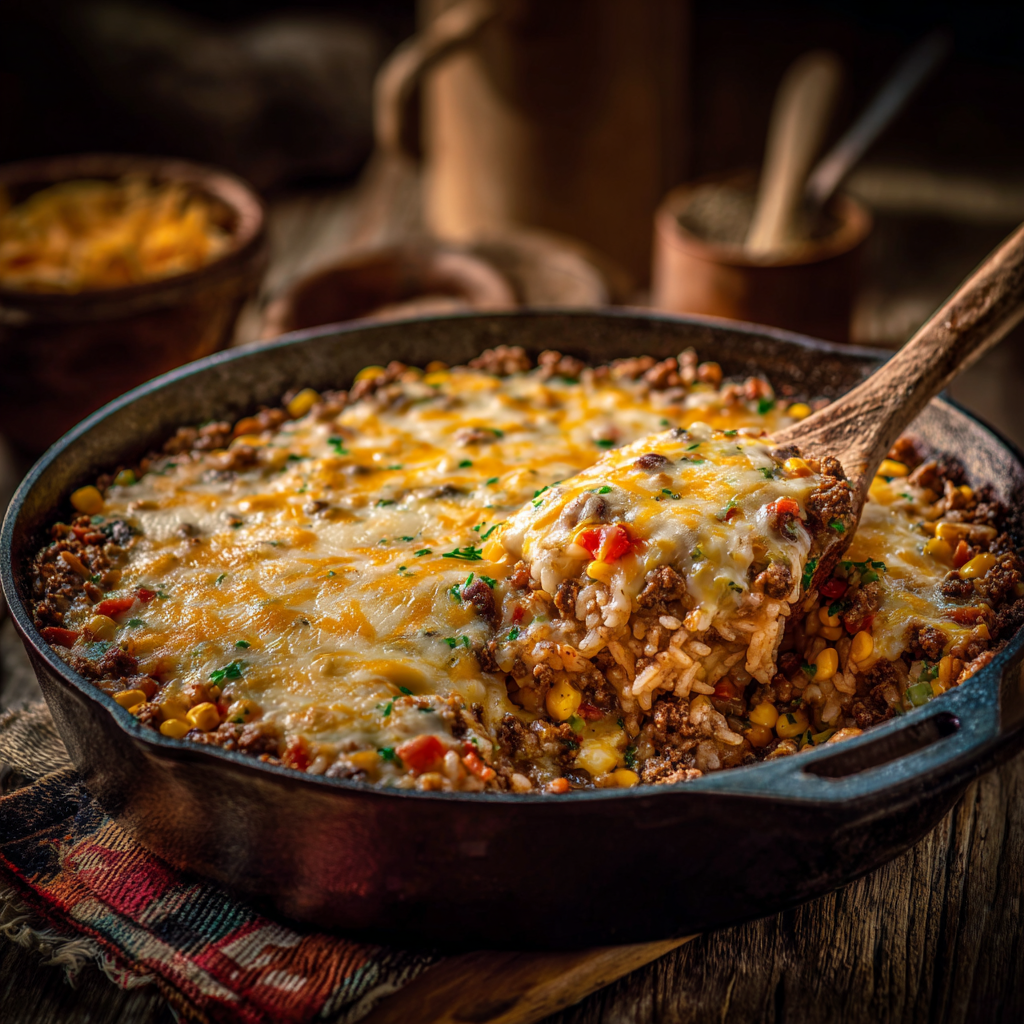 The Tex Mex Ground Beef and Rice Bake Everyone’s Talking About