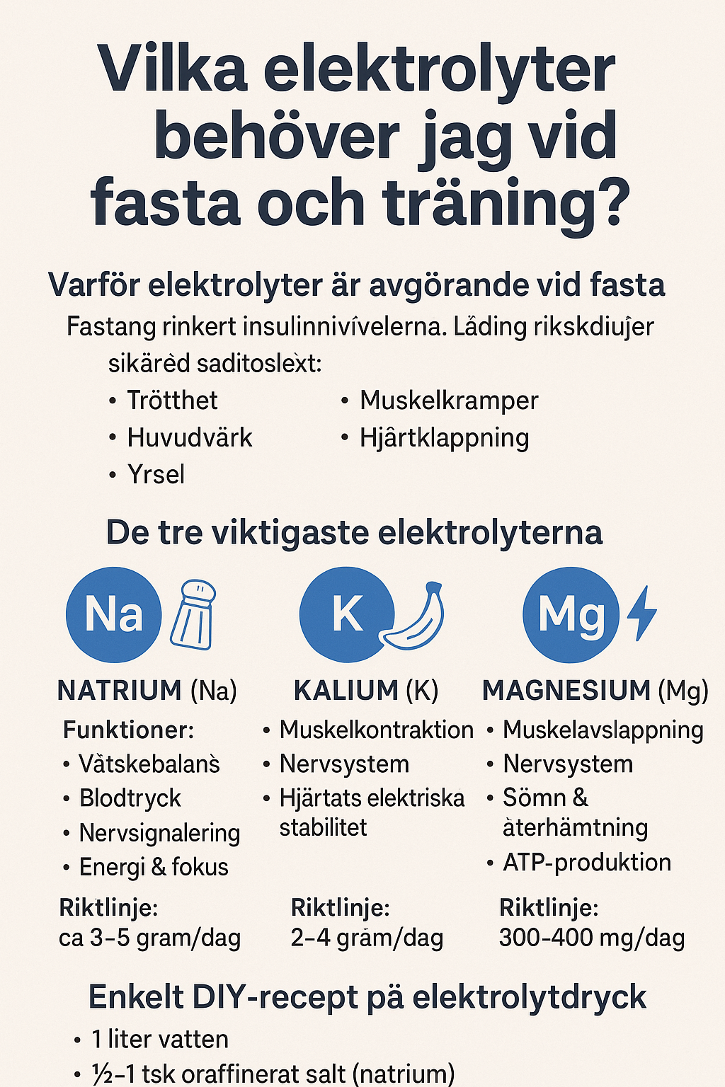Vilka elektrolyter behöver jag vid fasta och träning?