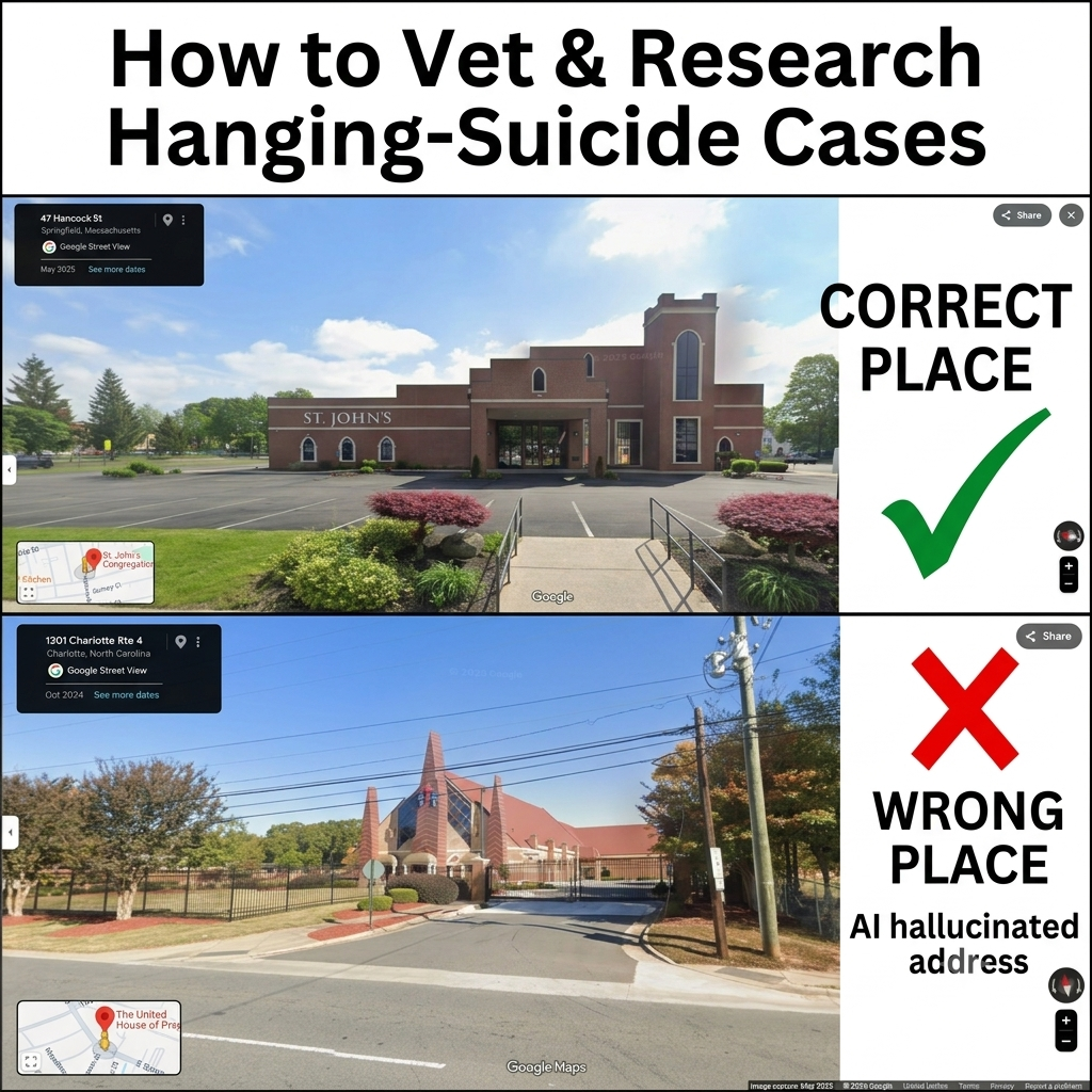 How to Vet a Hanging-Suicide Cases: A Fact-Checking Template for AI