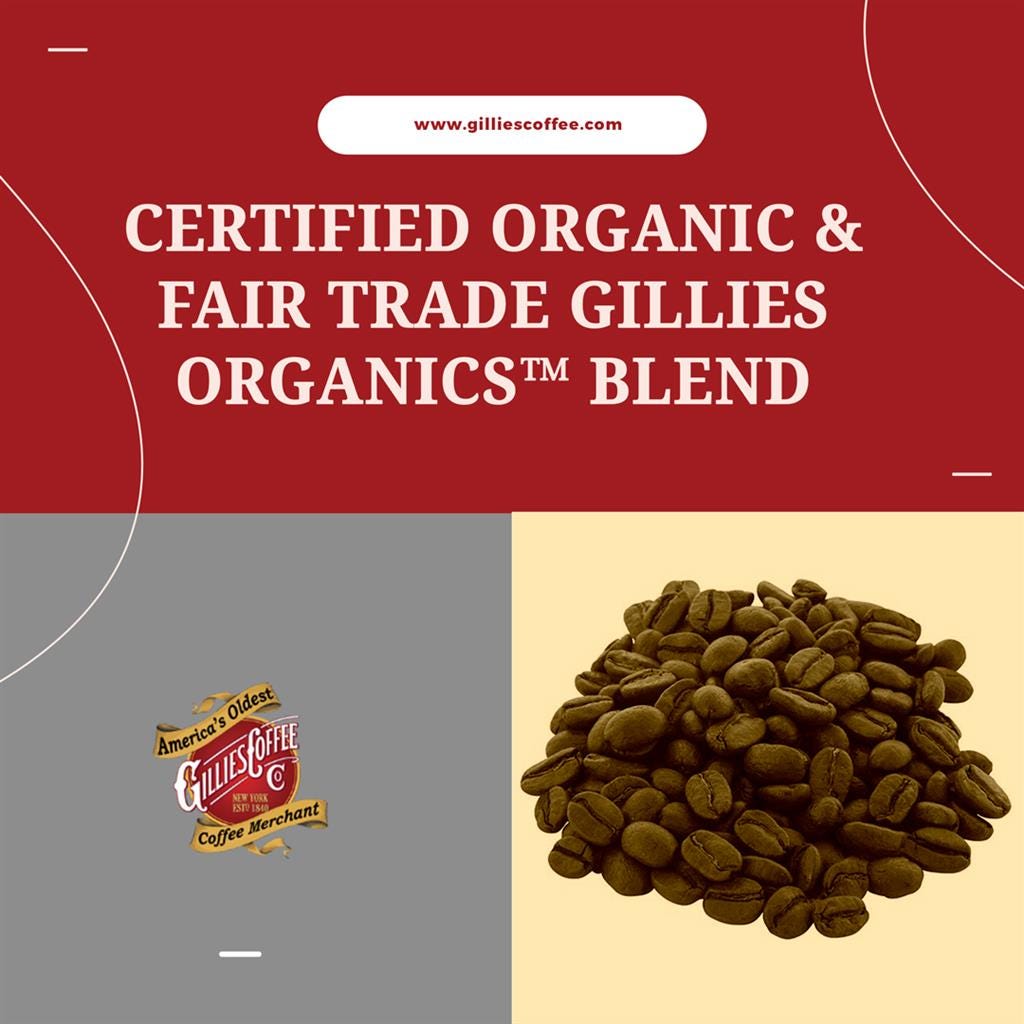 Organic Fair Trade wholesale coffee Gillies Coffee Company Medium