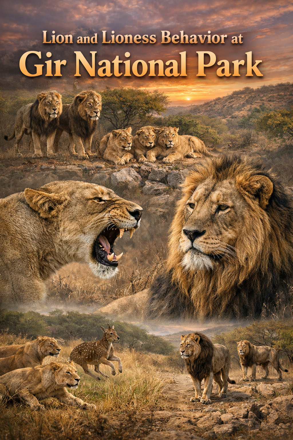 Lion and Lioness Behavior at Gir National Park