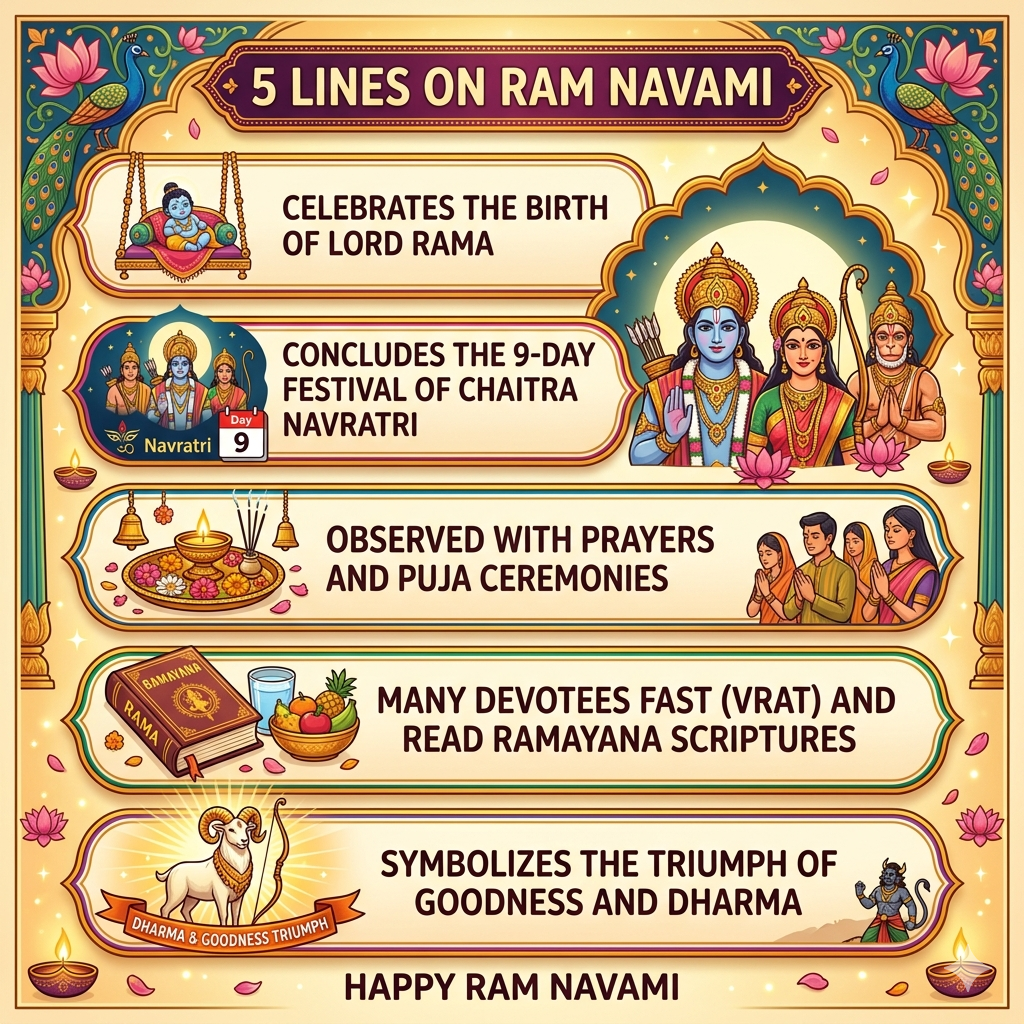 5 Lines On Ram Navami