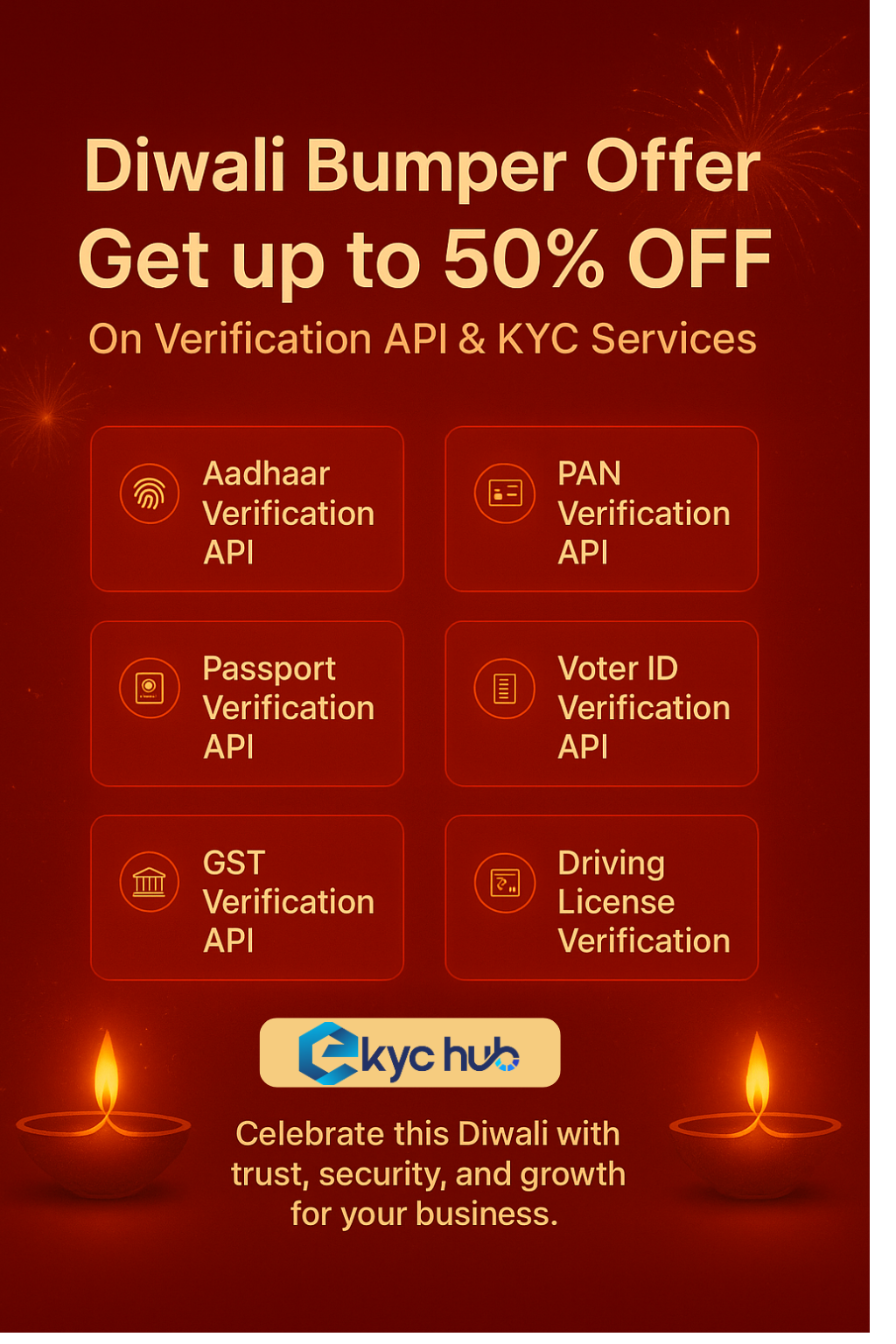 🎉 Diwali Bumper Offer — Up to 50% OFF on Verification API & KYC Services by EKYChub