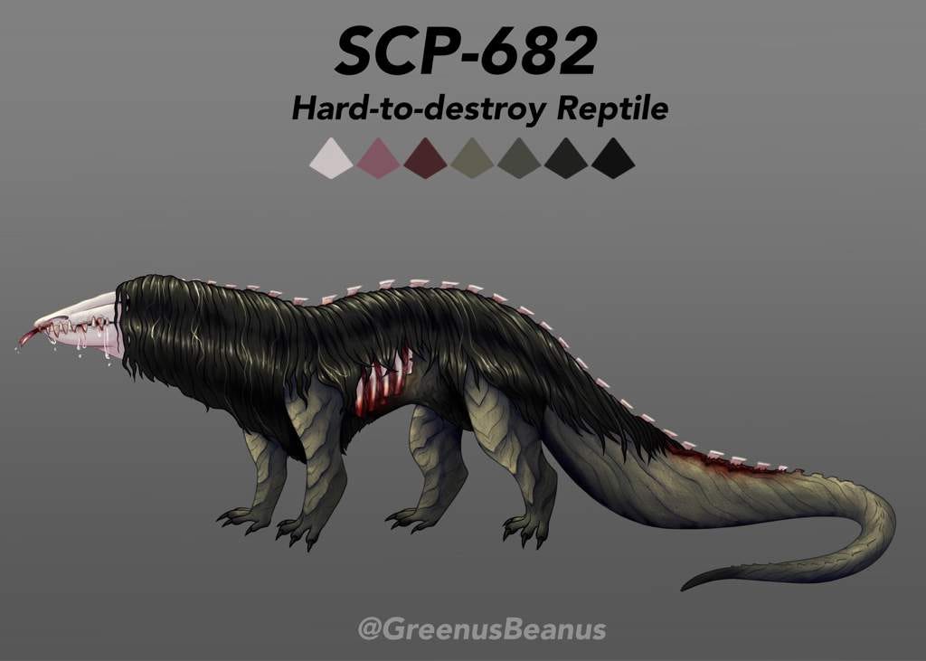 SCP-682 by YargoElster  Scp 682, Scp, Weird creatures